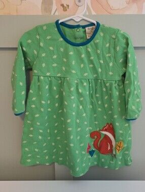 Frugi 18-24 months organic cotton fall leaves fox woodland animal dress european